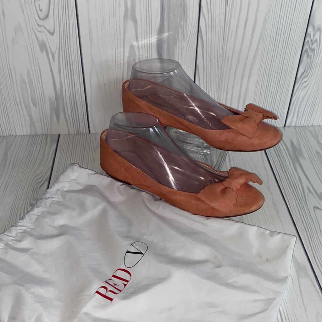 Red Valentino Ballet Flats Scalloped Bow